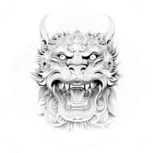 Foo Dog tattoo design idea