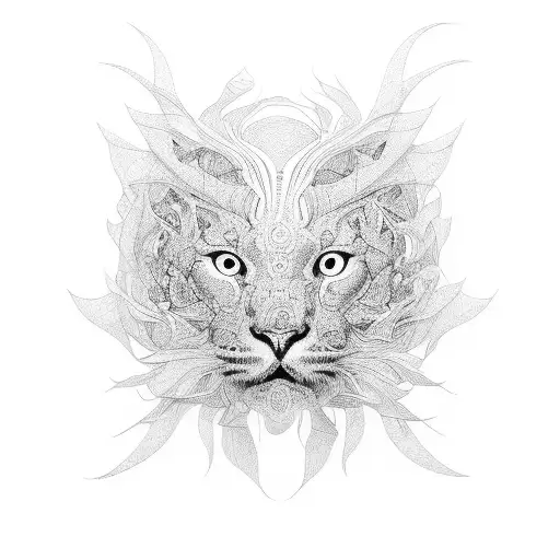 Alan Watts' face surrounded by intricate dotwork patterns tattoo design idea