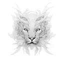 Alan Watts' face surrounded by intricate dotwork patterns tattoo design idea