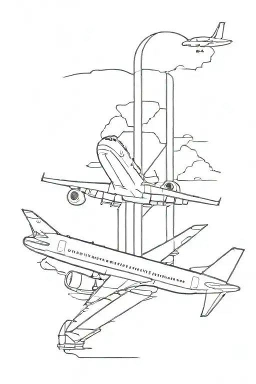 god and 7600 and airport runway   tattoo design idea