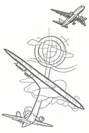 god and 7600 and airport runway   tattoo design idea