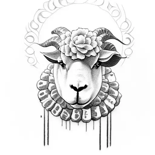 Semicolon that represents the story of the 99 sheep from the bibke tattoo design idea