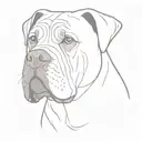 simple outline of Cane Corso floppy ears  tattoo design idea