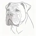 simple outline of Cane Corso floppy ears  tattoo design idea