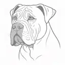 simple outline of Cane Corso floppy ears  tattoo design idea