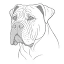 simple outline of Cane Corso floppy ears  tattoo design idea