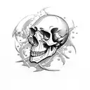skull and anchor tattoo design idea