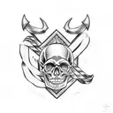 skull and anchor tattoo design idea