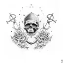 skull and anchor tattoo design idea