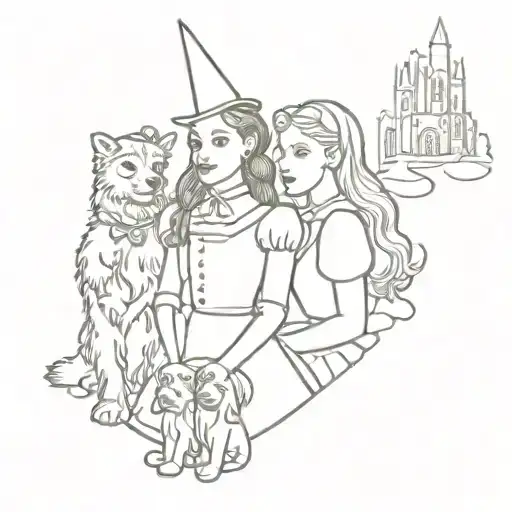 wizard of oz with as a barbie tattoo design idea