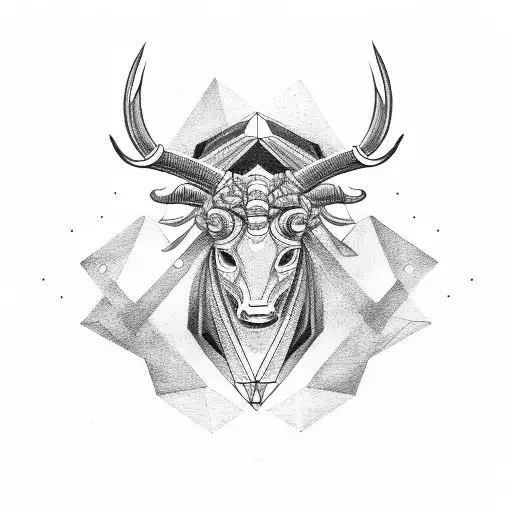 taurus in woman black and red fine line tattoo tattoo design idea