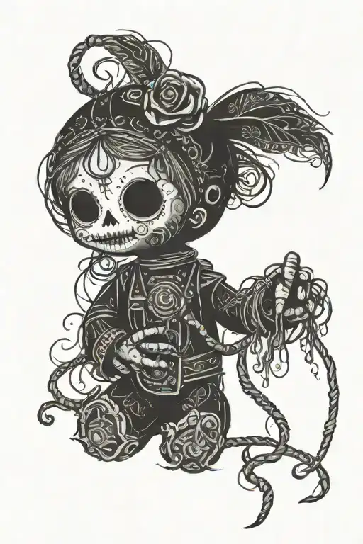 voodoo doll tattoo design idea