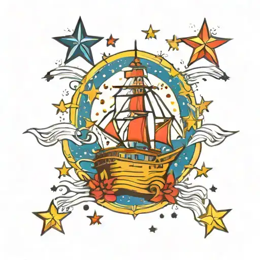 Cruise and Stars tattoo design idea