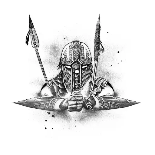 Warrior Protector of the Creek  tattoo design idea