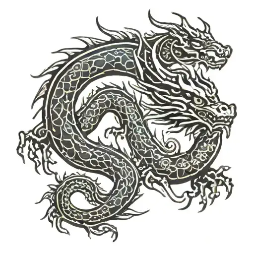 Design a Tattoo A dragon (representing your Chinese zodiac sign) wrapped around an integrated circuit (representing your Chinese zodiac sign). tattoo design idea