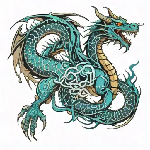 Design a Tattoo A dragon (representing your Chinese zodiac sign) wrapped around an integrated circuit (representing your Chinese zodiac sign). tattoo design idea