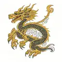 Design a Tattoo A dragon (representing your Chinese zodiac sign) wrapped around an integrated circuit (representing your Chinese zodiac sign). tattoo design idea