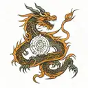 Design a Tattoo A dragon (representing your Chinese zodiac sign) wrapped around an integrated circuit (representing your Chinese zodiac sign). tattoo design idea
