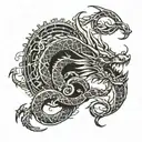 Design a Tattoo A dragon (representing your Chinese zodiac sign) wrapped around an integrated circuit (representing your Chinese zodiac sign). tattoo design idea