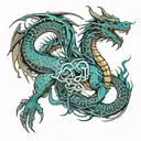 Design a Tattoo A dragon (representing your Chinese zodiac sign) wrapped around an integrated circuit (representing your Chinese zodiac sign). tattoo design idea