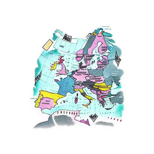 map Europe  tattoo design idea