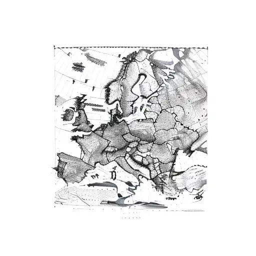 map Europe  tattoo design idea