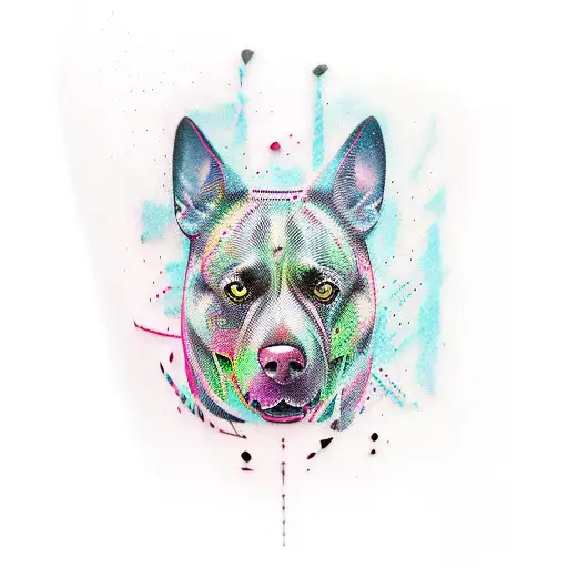 Black dog tattoo design idea