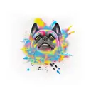 Black dog tattoo design idea