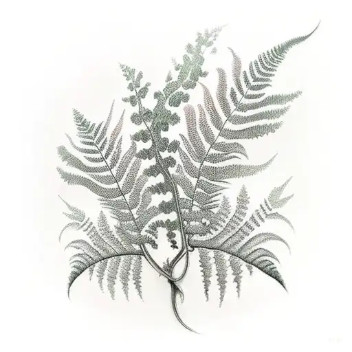 snapdragon crystals fern tattoo design idea
