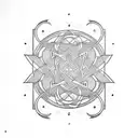 number 69, representing a loop, original, minimalist tattoo design idea