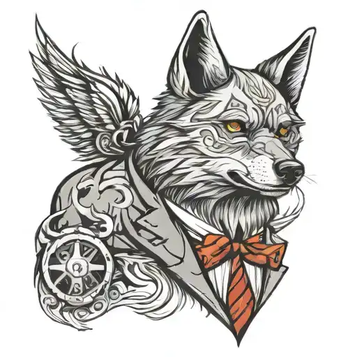 mafia wolf tattoo design idea