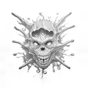 tattoo of a monster tearing the skin on his chest with his hands tattoo design idea