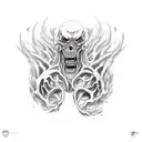 tattoo of a monster tearing the skin on his chest with his hands tattoo design idea
