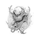 tattoo of a monster tearing the skin on his chest with his hands tattoo design idea