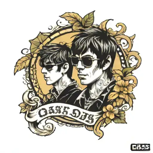 oasis rock and roll star tattoo design idea