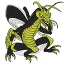 ninja praying mantis tattoo design idea