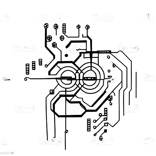 A minimalist tattoo of the number 8 incorporated into a circuit board design tattoo design idea