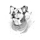 chocolate Labrador dog tattoo design idea