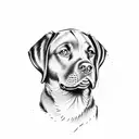 chocolate Labrador dog tattoo design idea