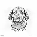 chocolate Labrador dog tattoo design idea