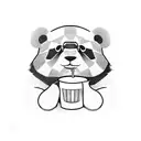 panda bartender with a shaker tattoo design idea