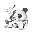 panda bartender with a shaker tattoo design idea