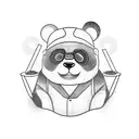 panda bartender with a shaker tattoo design idea