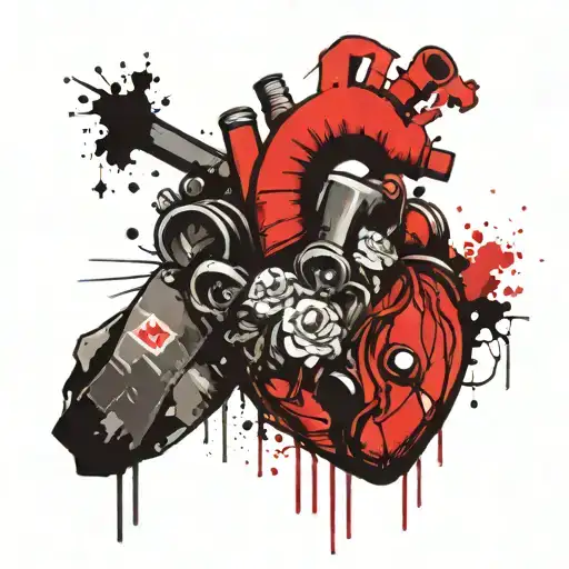 A broken heart that a girl collects tattoo design idea