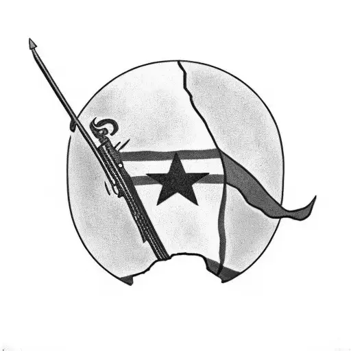 Texas flag with Alamo  tattoo design idea