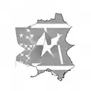 Texas flag with Alamo  tattoo design idea