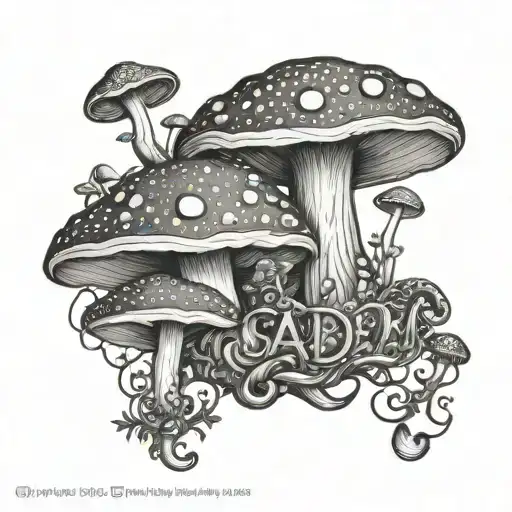 Master Feminine BDSM Mushroom Gemini leader one is calm tattoo design idea