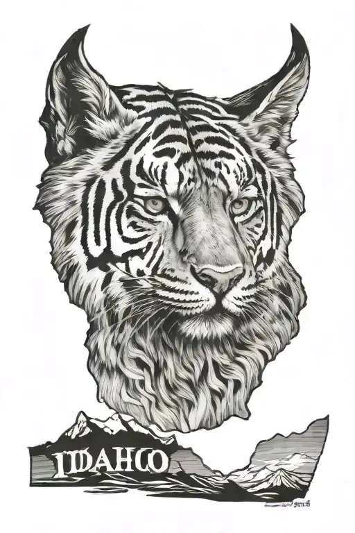 Idaho state outline tattoo design idea
