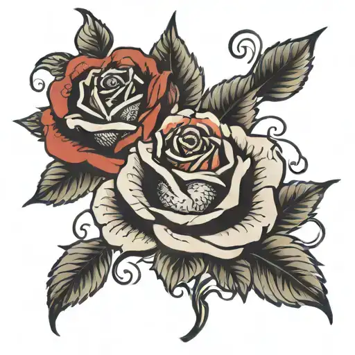 roses with my innital of E and my birth of 2008 tattoo design idea