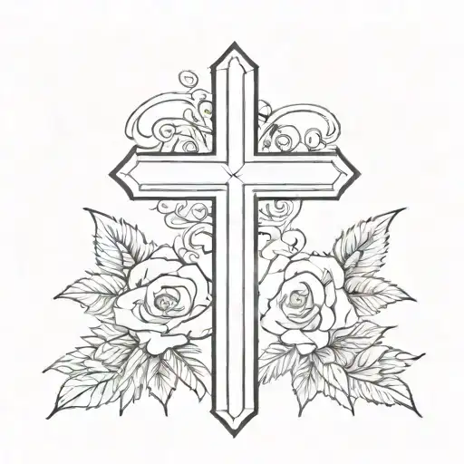 Plain cross tattoo design idea